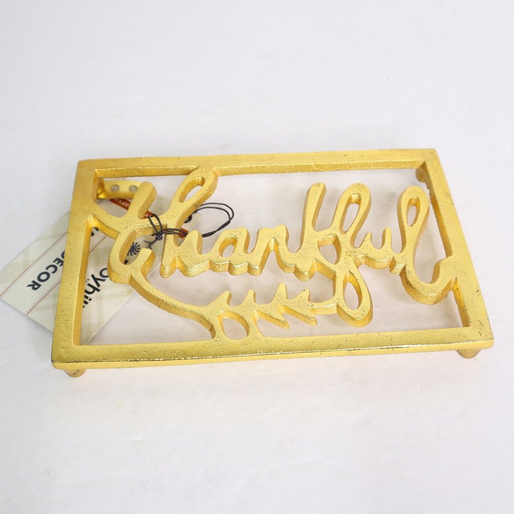 Broyhill thankful wall decor gold thanksgiving decor nwt